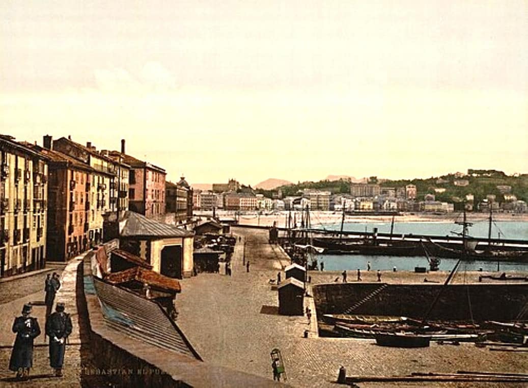 Our Honeymoon travels took us to SanSebastian. This is an early photograph of the town.