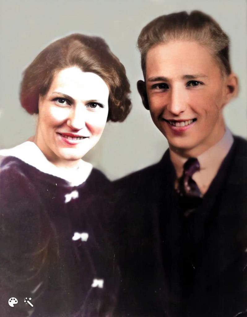 Portrait of a young man and woman.